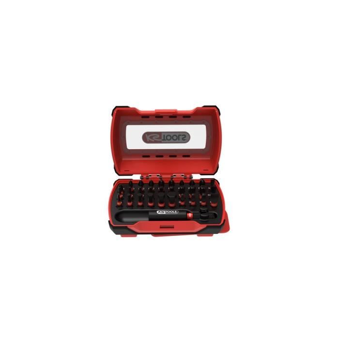 Mini coffret d'embouts de vissage à chocs - KS TOOLS - 515.2301F - Embouts visseuse 1/4 L.25 mm - Coffret d'embouts vissage 31 p