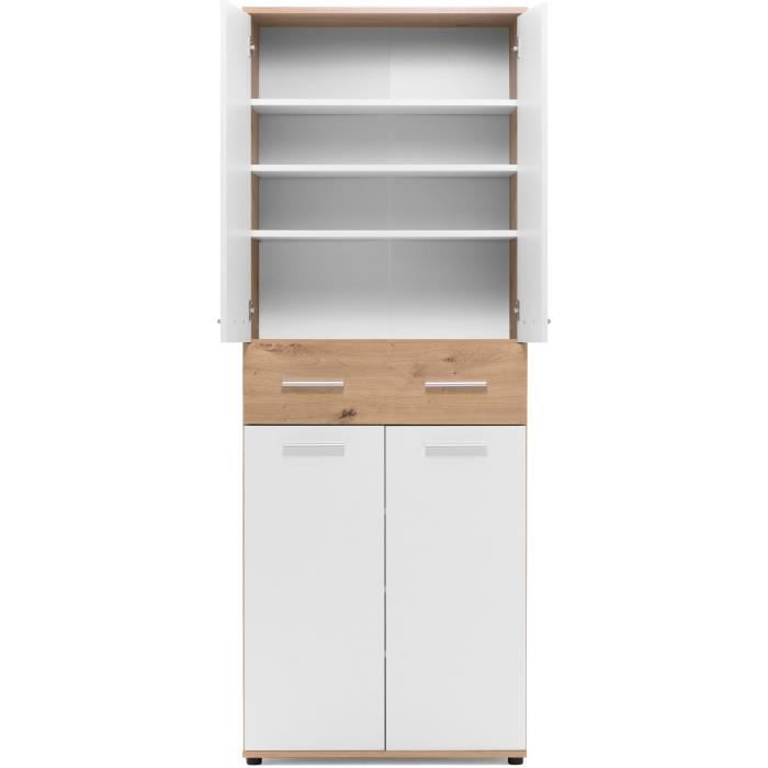 Image secondaire de Armoire à chaussures en chêne artisan et blanc avec tiroir - 24 paires