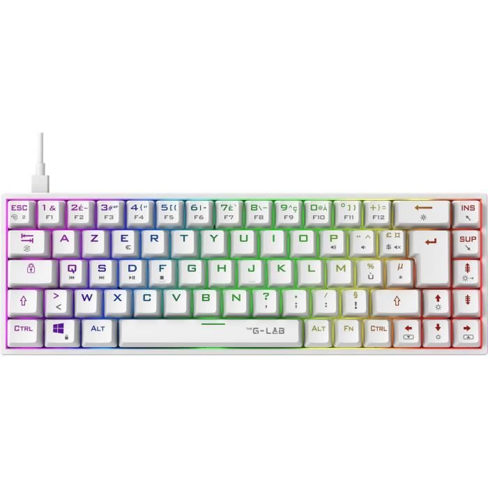 Image secondaire de Clavier Gamer - The G-Lab - KEYZ TITAN - Mécanique (Switch Rouge) - Filaire - RGB - Blanc