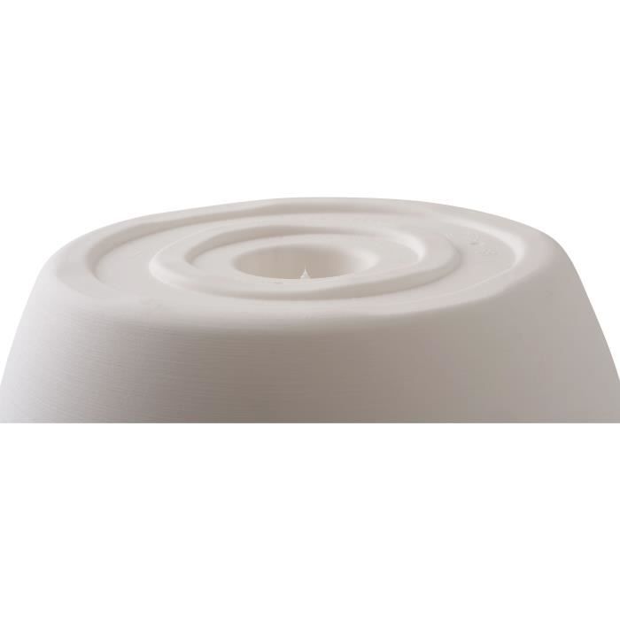 Pot de fleurs d'extérieur JOY, Pot Rond, Coloris Blanc - Ø48,8 x H.40,6 cm - 49,8 litres - Pot plastique recyclé - PoeTIC