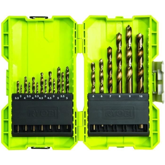 RYOBI Stackable Box 19 Drill HSS metal 2 to 10 mm