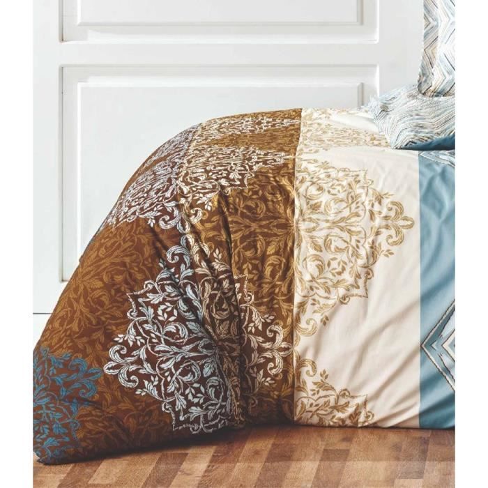 Image secondaire de Parure de lit - 1 housse de couette 220 x 240 cm + 2 taies d'oreiller 60 x 60 cm - 100% coton renforcé - Blanc