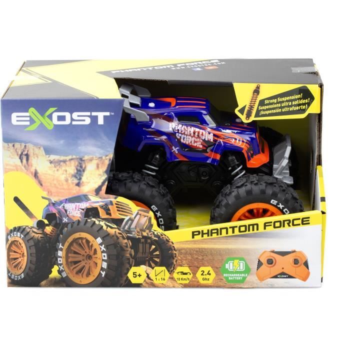 Voiture Télécommandée - EXOST - Phantom Force 1:16 - 10 km/h - 28 -5 cm - violet et orange - des 5 ans