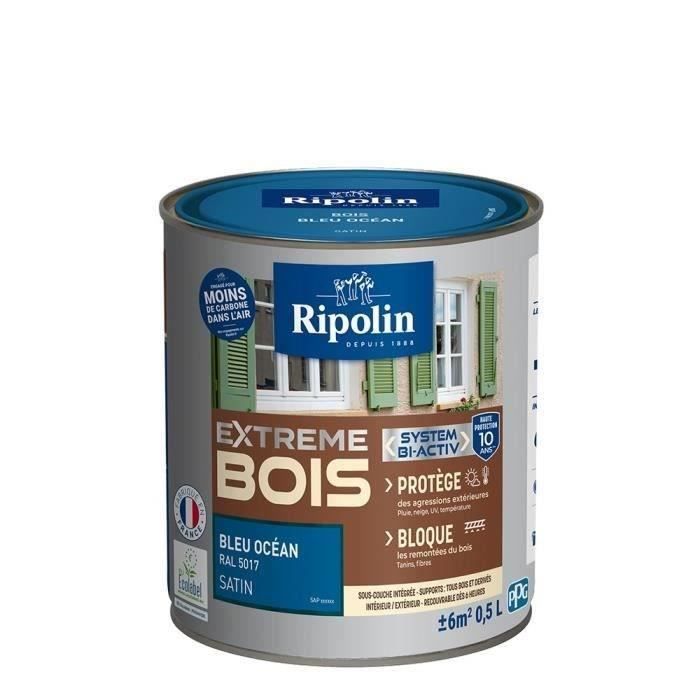 RIPOLIN Vernice per legno satinata ad alta protezione 10 anni che protegge e magnifica il tuo legno - Blu Oceano
