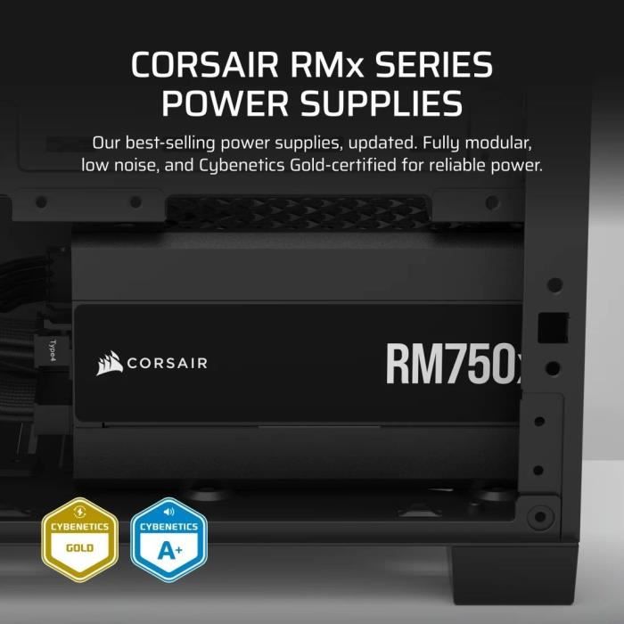 Image secondaire de Alimentation PC CORSAIR RM750x Shift 750W ATX 3.1 Modulaire
