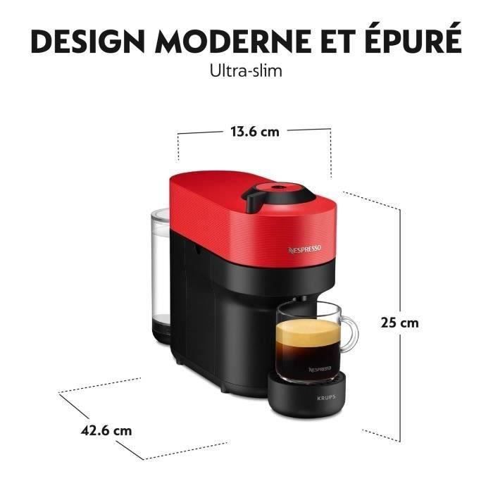KRUPS NESPRESSO YY4888FD Vertuo Pop Rouge Machine a café capsules, Cafetiere compacte, 4 tailles de tasses, Expresso, Bluetooth
