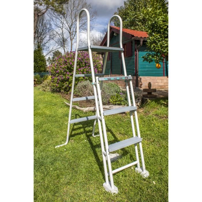 Image secondaire de Kit Piscine Hors Sol Ronde en Acier Anthracite Ø480 cm avec Filtration et Échelle