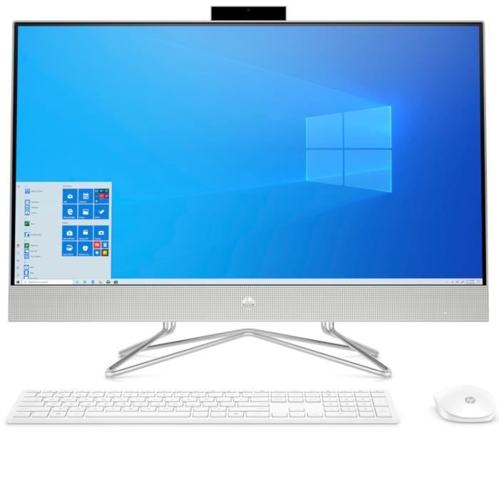 PC All-in-One HP 27-dp0028nf - 27 FHD - Pentium G6400T - RAM 8Go - Stockage 256Go SSD + 1To HDD - Windows 10 + Clavier Souris