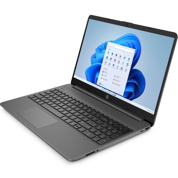 PC Portable HP 15s-fq0088nf - 15 HD - Intel Celeron N4120 - RAM 4Go - Stockage 128Go SSD - Windows 11 S - Gris - AZERTY
