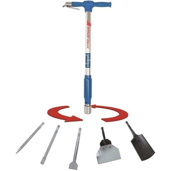 Beche pneumatique universelle 5-en-1 SCHEPPACH - AERO 2 SPADE - Fer forg� - Pression de travail 6,3 bars
