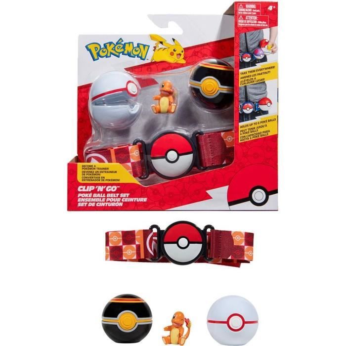 Cintura - BANDAI - Pokémon Clip 'N' Go - 1 cintura, 2 Poké Ball e 1 statuetta Salameche 5 cm