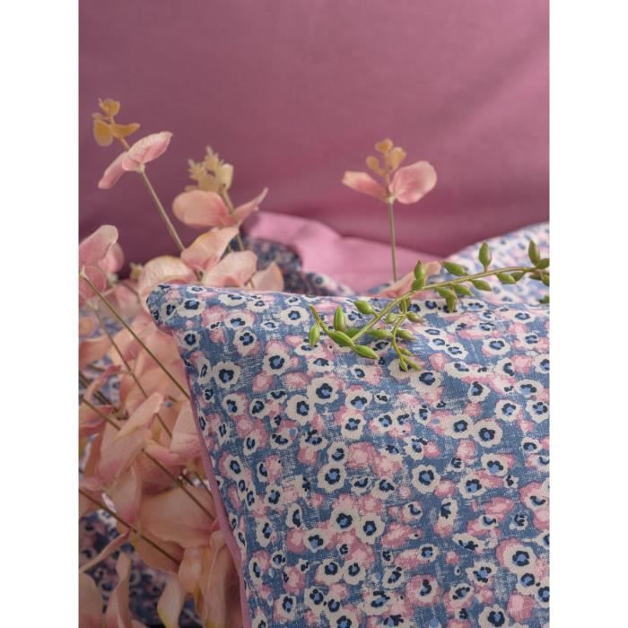 Image secondaire de Parure de lit - 1 housse de couette 220 x 240 cm + 2 taies d'oreiller 60 x 60 cm - 100% coton renforcé - Rose