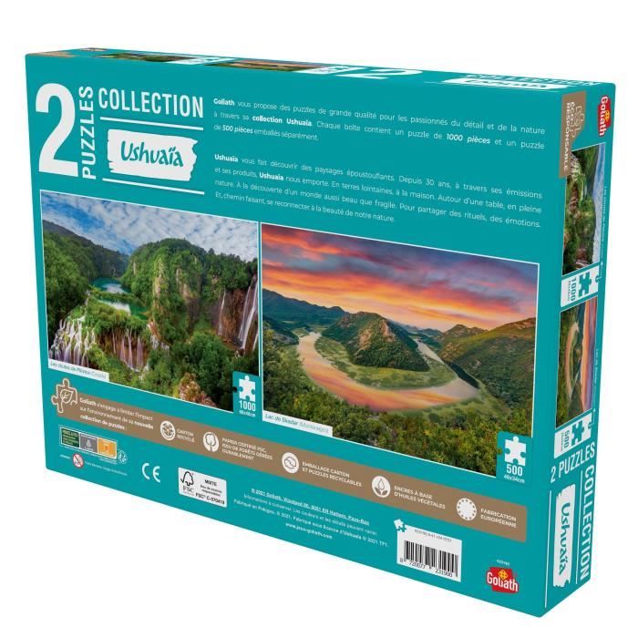 GOLIATH Puzzle Collection Ushuaia - Chutes de Plitvice (Croatie) et Lac Skadar (Montenegro)