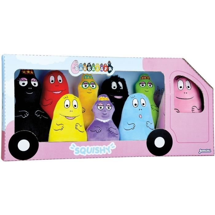 Box of 9 Barbapapa Soft Toys +/- 15 cm - JEMINI - Includes Barbapapa, Barbamama and their seven children.