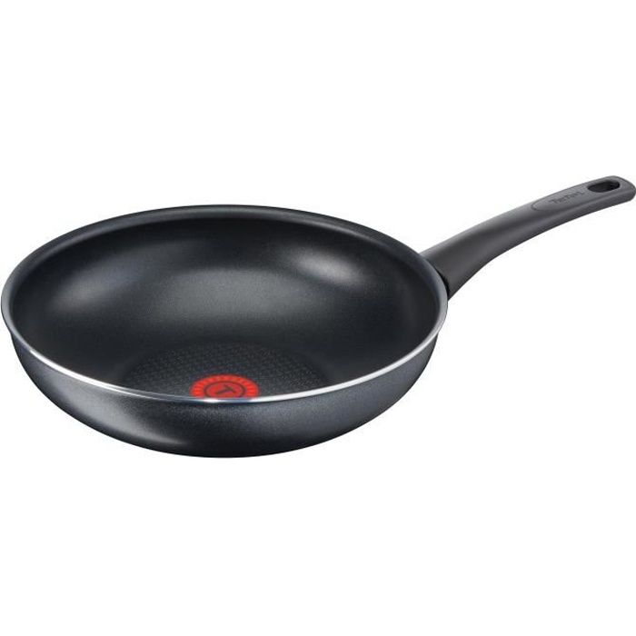 TEFAL C3671902 - Poele wok Elegance - Ø 28 cm - Gris métallisé - Tout feux sauf induction