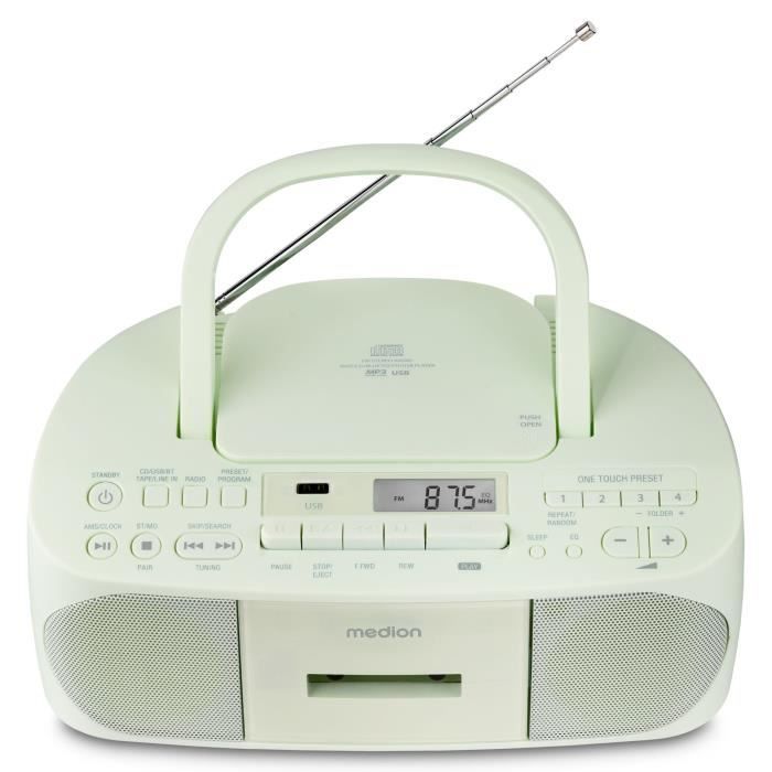 Image secondaire de Radio CD K7 - MEDION - FM - 2x3W RMS - Vert
