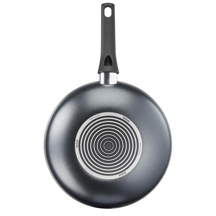 TEFAL C3671902 - Poele wok Elegance - Ø 28 cm - Gris métallisé - Tout feux sauf induction