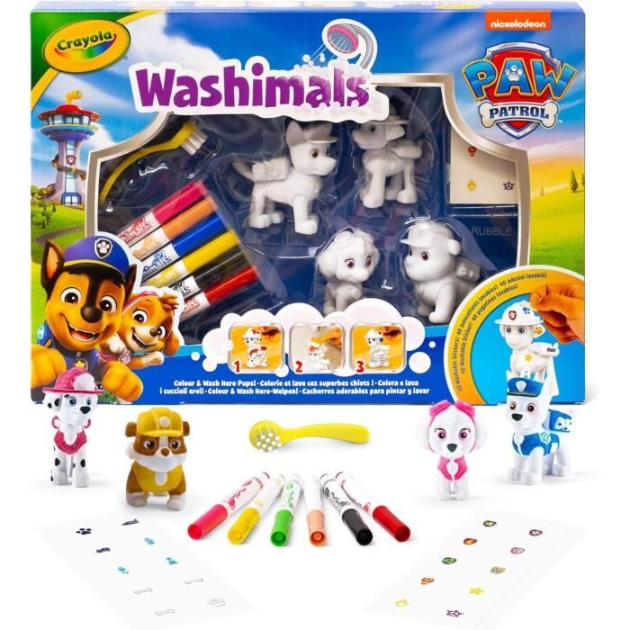 Washimals - I miei animali da colorare - CRAYOLA - 4 animali Paw Patrol - Dai 3 anni in su