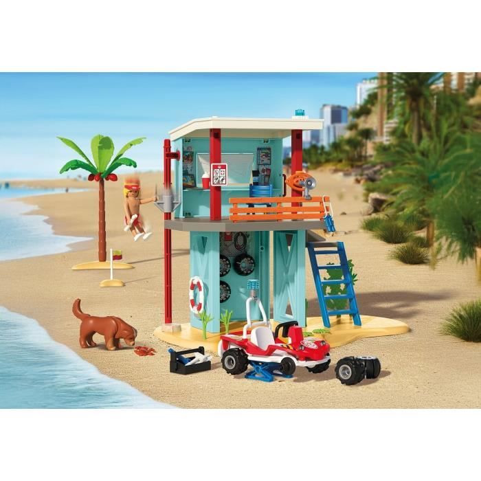 Image secondaire de Playmobil 71903 Poste de secours & voiturette de plage, My Life Vacances a la plage, 125 pieces, Des 4 ans