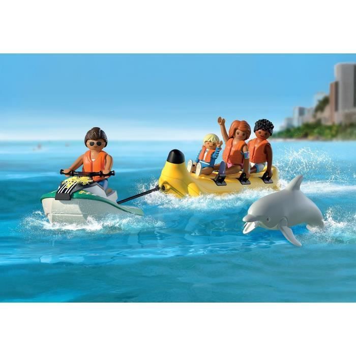 Image secondaire de Playmobil 71905 Scooter des mers, banane tractée & 4 personnages, My Life Vacances a la plage, 22 pieces, des 4 ans