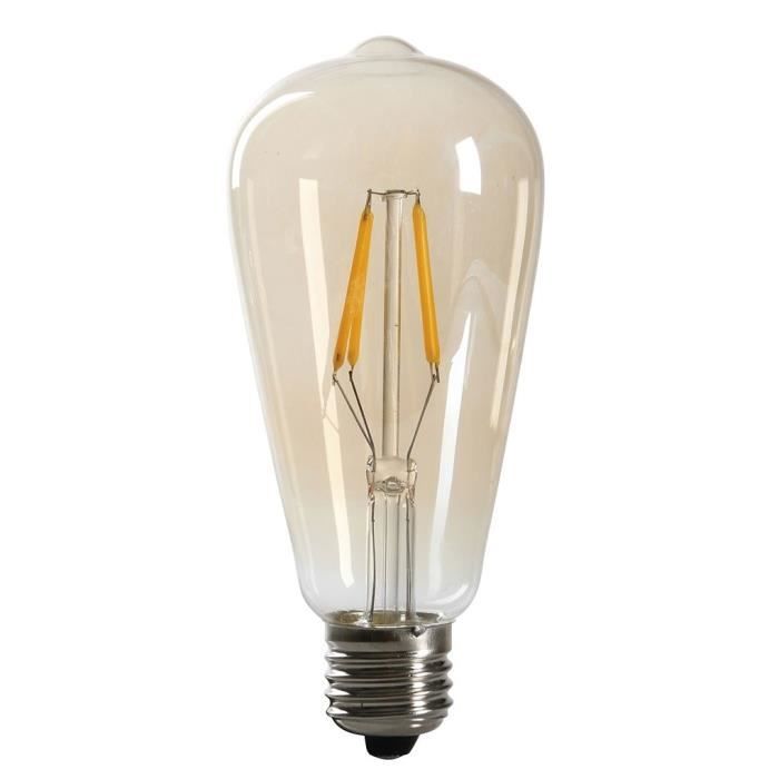 EXPERTLINE Ampoule LED filament ambrée E27 4 W équivalent a 38 W blanc chaud