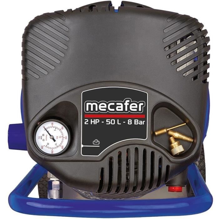 Image secondaire de Compresseur Vertical MECAFER 50L Sans Huile - Design Compact Bleu