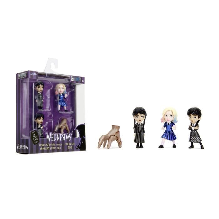 Image secondaire de Coffret de 4 Figurines Métalliques Mercredi - Série Netflix - 6,5 cm