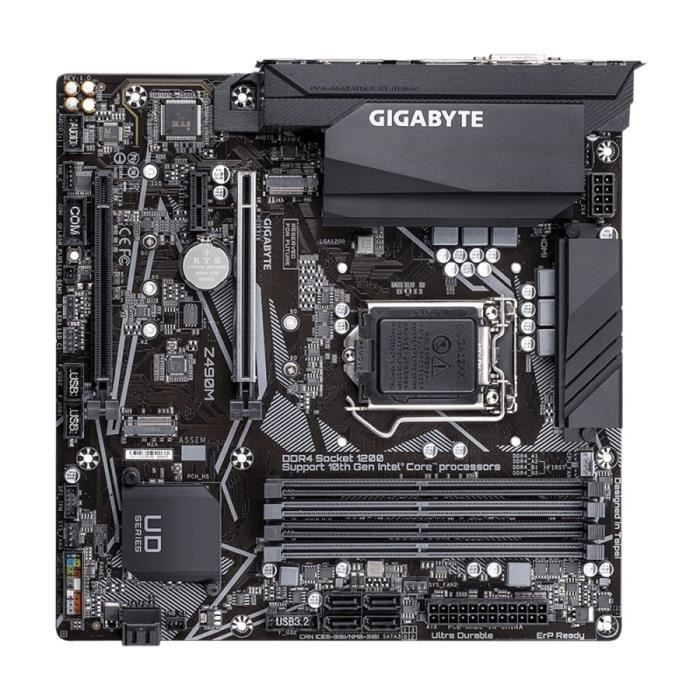 GIGABYTE Carte mere Micro ATX Socket 1200 Intel Z490 Express - 4x DDR4 - SATA 6Gb/s(Z490M)
