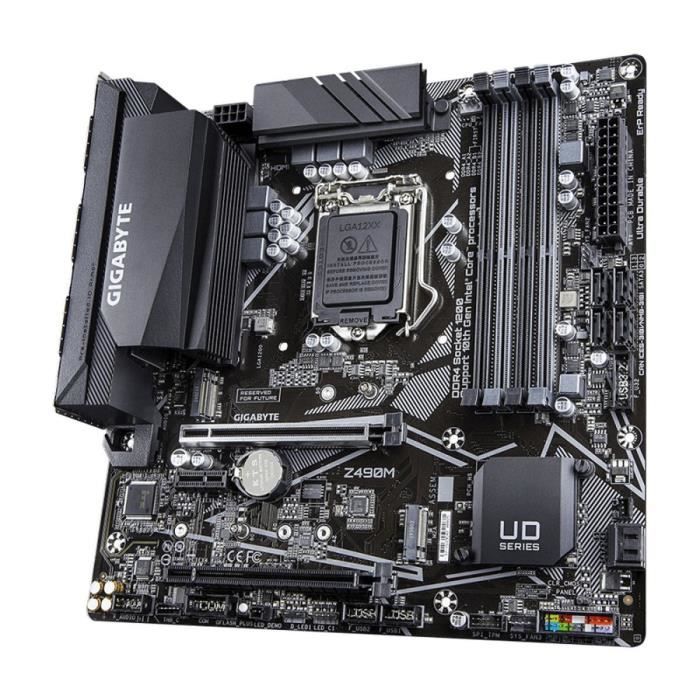 GIGABYTE Carte mere Micro ATX Socket 1200 Intel Z490 Express - 4x DDR4 - SATA 6Gb/s(Z490M)