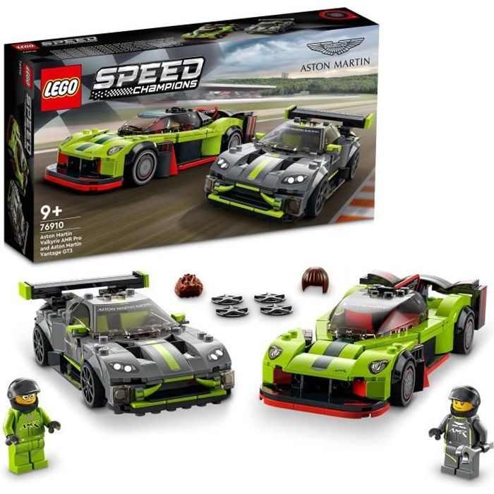 LEGO 76910 Speed Champions Aston Martin Valkyrie AMR Pro & Vantage GT3, 2 Modeles de Voitures de Course, Jouet Pour Enfants