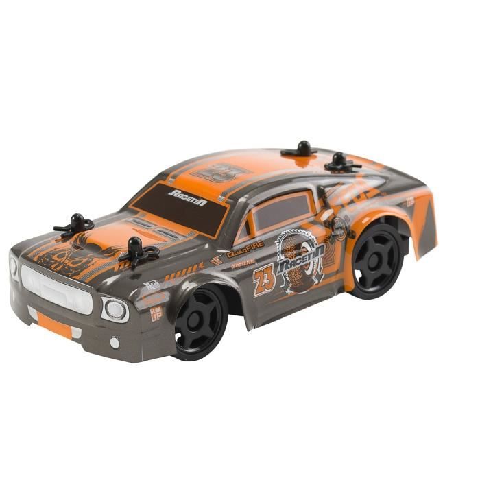 RACE TIN Voiture télécommandée Car Muscle Car - Orange et gris métallisé - 1:32 - 8 km/h