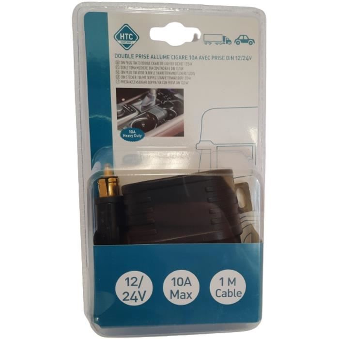 Image secondaire de Double prise allume-cigare 12/24V - HTC EQUIPEMENT - Avec fusible 10A