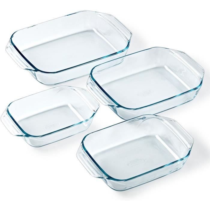 Image secondaire de Lot de 4 plats a four - PYREX - Verre - Rectangulaire - 27/31/35/39 cm