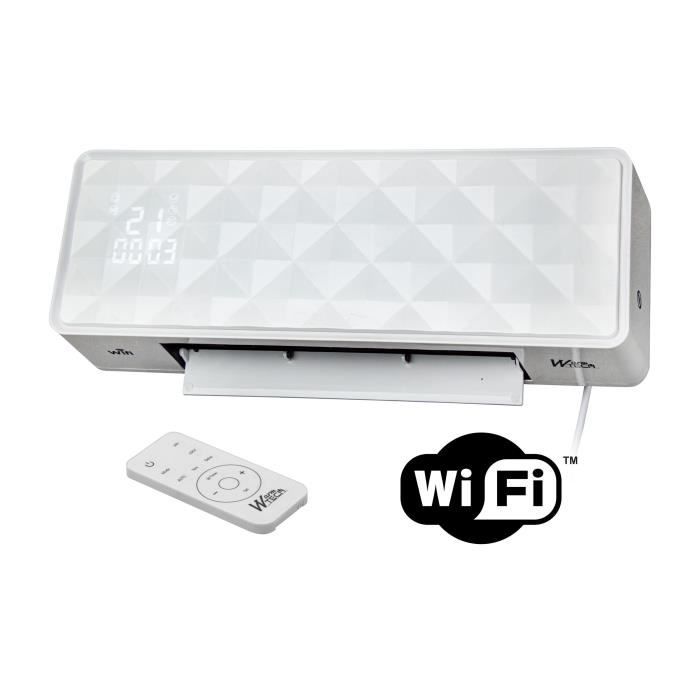 Chauffage électrique mural - 2000W - WARM TECH - Céramique - WiFi - 240V - Jusqu'à 50m3 - Blanc