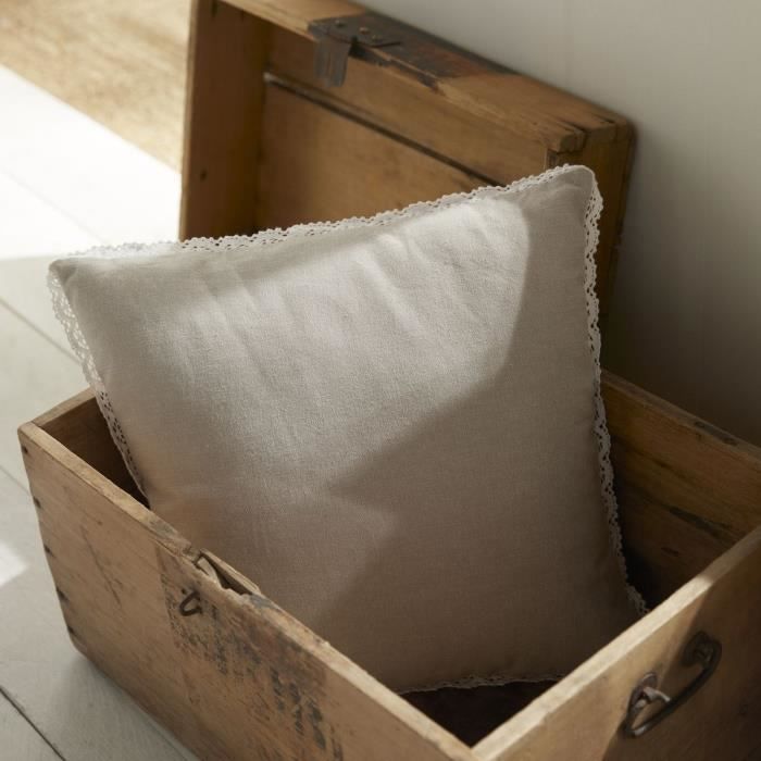 Cuscino - TODAY - CHARME - Chambray x Dentelle Berenice - 40 x 40 cm