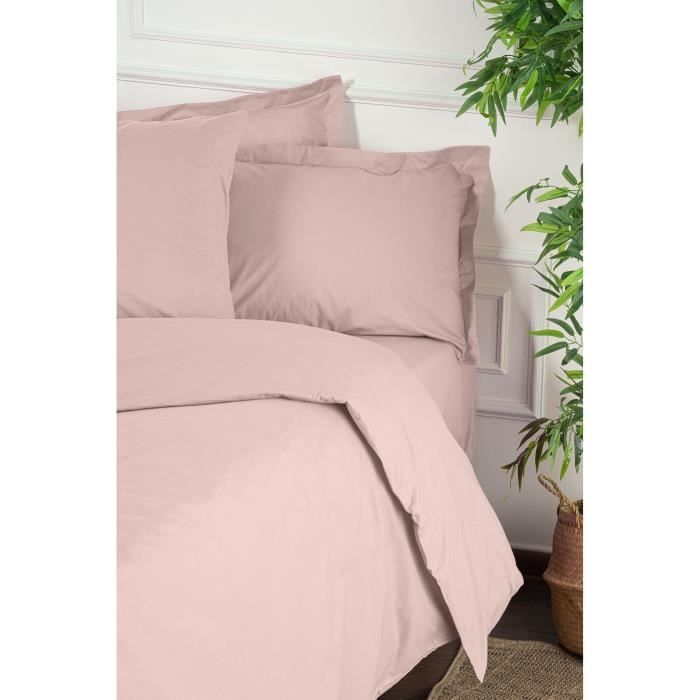 Image secondaire de Parure de lit - 1 housse de couette 220 x 240 cm + 2 taies d'oreiller 60 x 60 cm - 100% coton renforcé - Marron