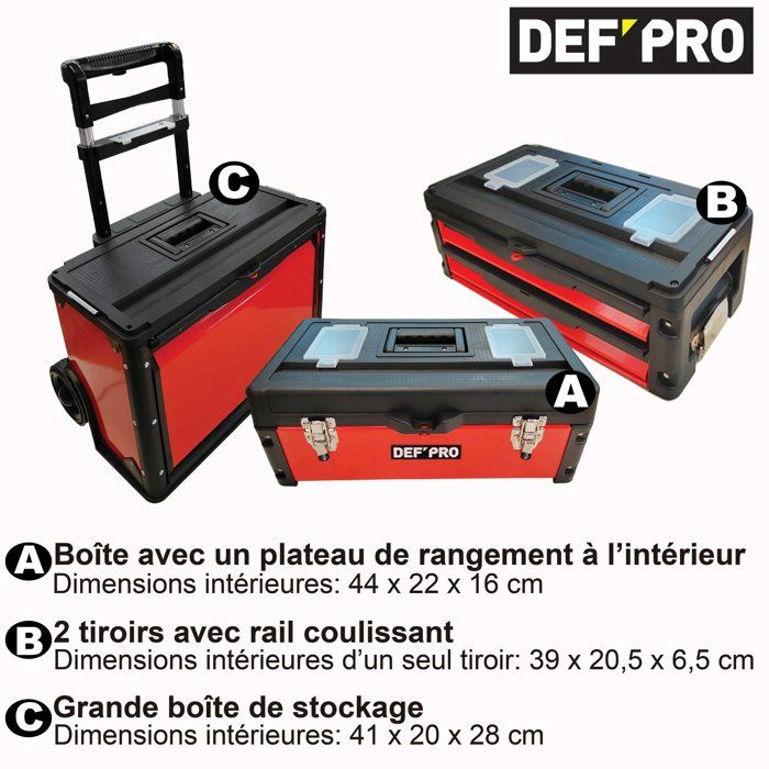Image secondaire de Chariot de rangement professionnel DEFPRO avec 3 modules superposables