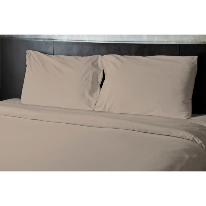 Image secondaire de Lot de 2 taies d'oreiller - HOME LINGE PASSION - HP72091 - Microfibre 82 g - 50 x 70 cm - Beige