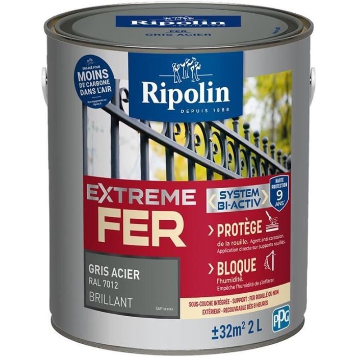 Extreme iron steel gray RAL 7012 glossy - RIPOLIN - 2 L