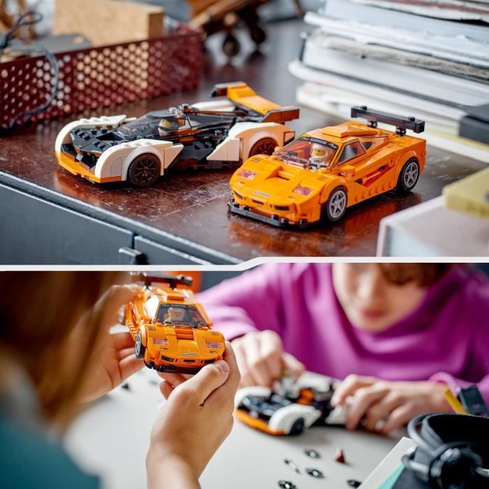 LEGO Speed Champions 76918 McLaren Solus GT et McLaren F1 LM, Jouet de Voiture, Kit de Maquette
