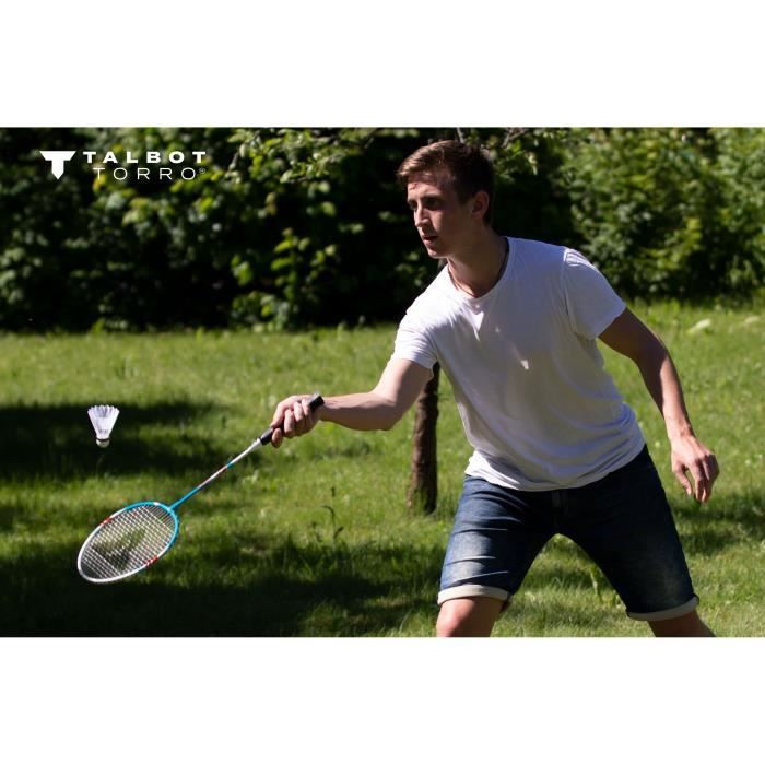 Image secondaire de Set de badminton - TALBOT TORRO - 4 Fighter - 4 raquettes - Cordage multifilament avec oeillets - 3 volants synthétiques