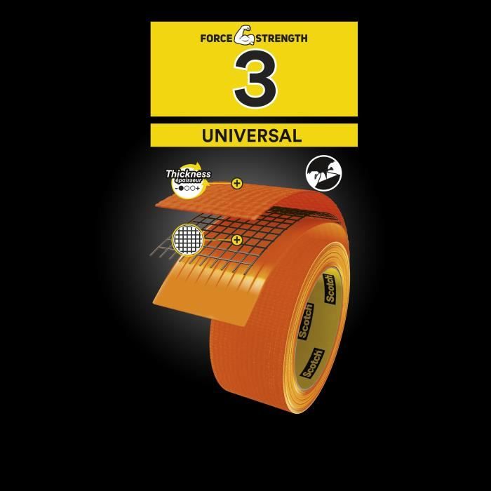 3M Toile de Réparation Universal High Visibility - Orange - 25mx48mm