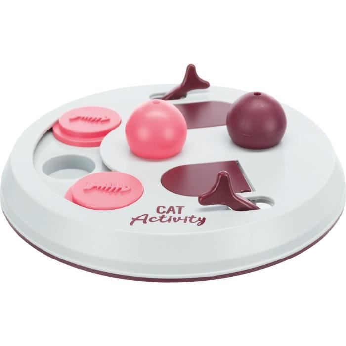 TRIXIE Activity Flip Board - Ø 23 cm - Grigio chiaro e rosa - Per gatti