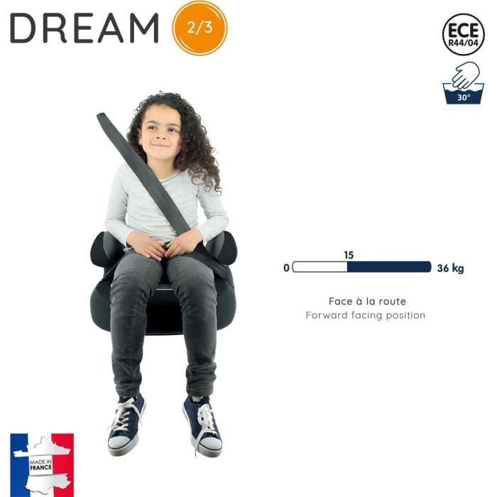 Rehausseur bas NANIA DREAM - Groupe 2/3 (15-36 Kg) - Access gris - Fabriqué en France