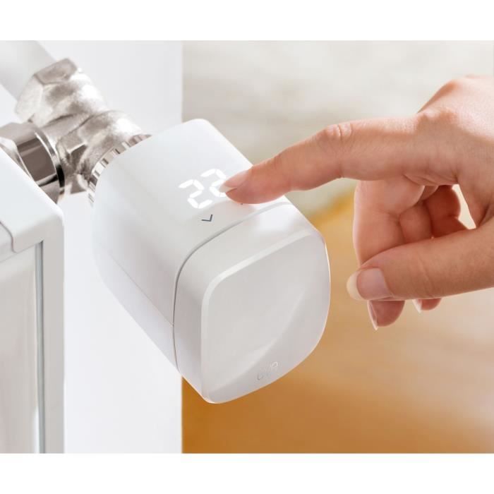 Vanne de radiateur intelligente EVE THERMO - Technologie Apple HomeKit et programmes autonomes Bluetooth Thread