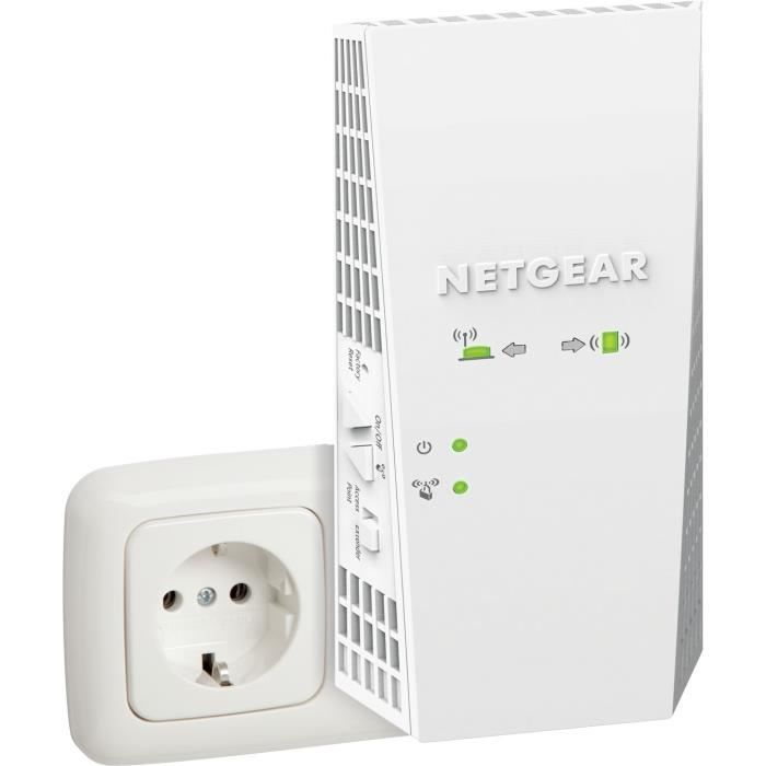 Répéteur WiFi Mesh (EX6420) - NETGEAR - WiFi Puissant AC1900,  avec itinérance Intelligente, jusqu'a 150 m² et 30 appareils