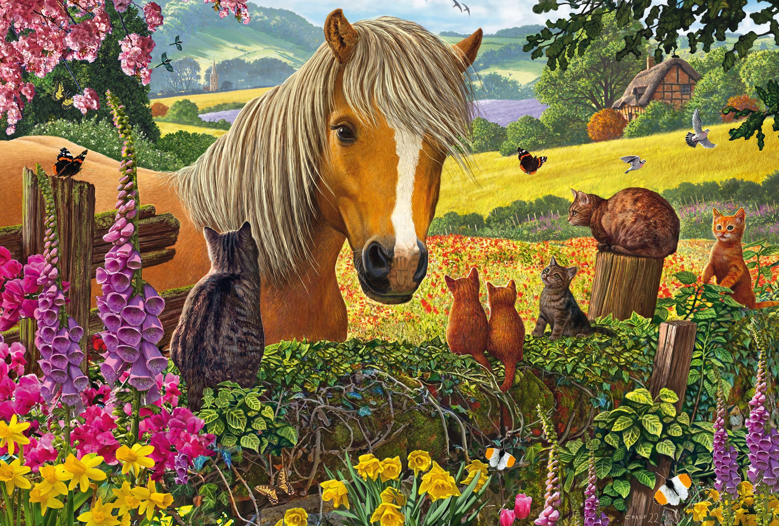 Image secondaire de Puzzle Mignons Visiteurs dans la Prairie - 150 Pièces