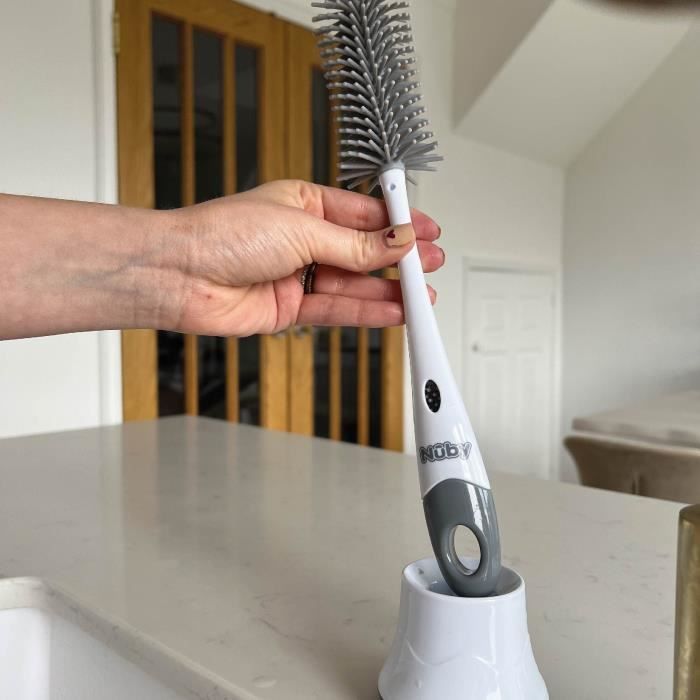 Image secondaire de Brosse de Nettoyage - NUBY - Pour Biberon et Tétine 2 en 1 avec Support Hygiénique