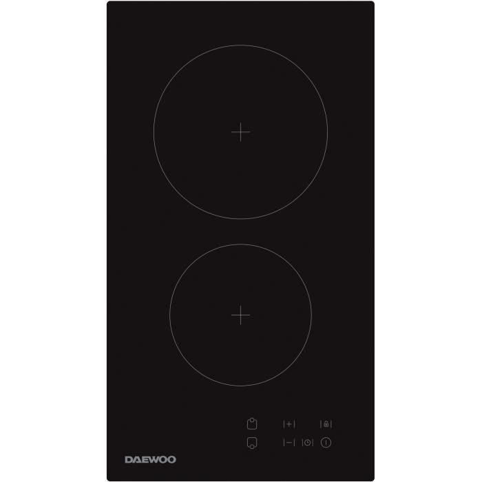 Plaque de cuisson vitrocéramique - DAEWOO - 2 foyers - 30 cm - BH3VTF19BNM - Noir