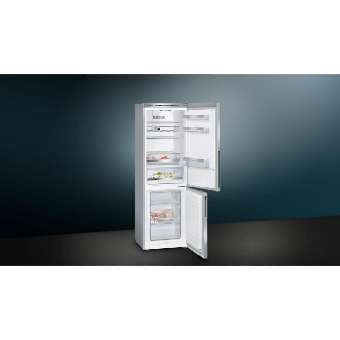 SIEMENS - Réfrigérateur combiné pose-libre IQ500 inox-easyclean -Vol.total: 308l - réfrigérateur: 214l -congélateur: 94l - Low frost